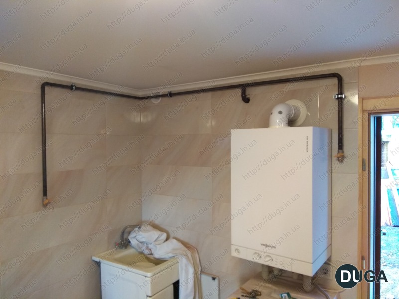 Установка труб газопровода
