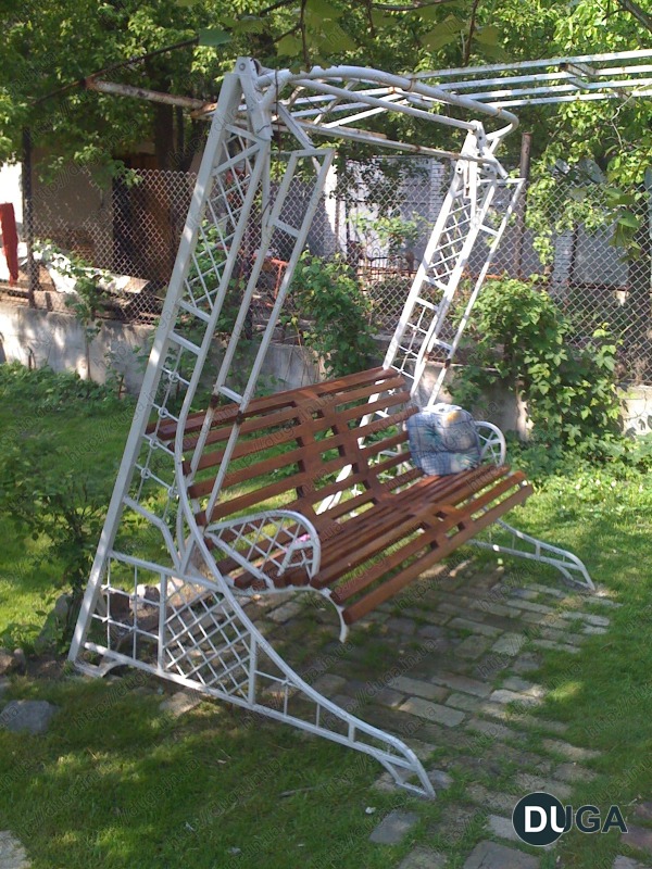 Качели садовые белые